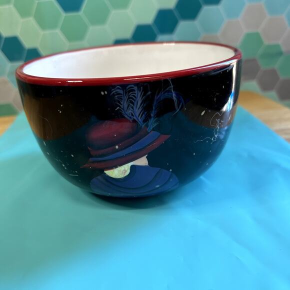Susan Wingets Certified International Red Hat Cereal Bowl 5.25" with tags - Picture 2 of 5